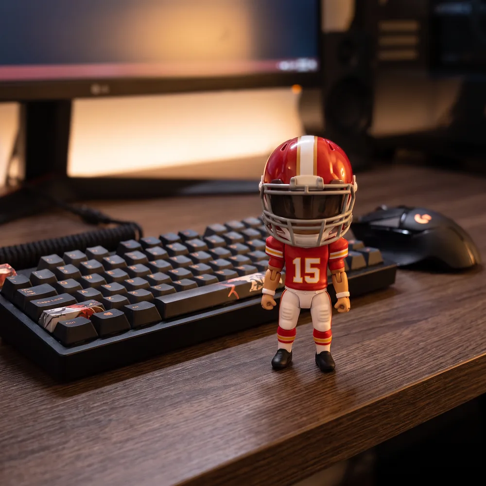 Mini football figure on a desk